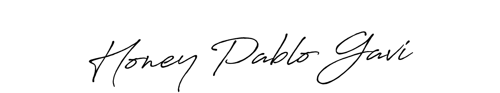 The best way (Antro_Vectra_Bolder) to make a short signature is to pick only two or three words in your name. The name Honey Pablo Gavi include a total of six letters. For converting this name. Honey Pablo Gavi signature style 7 images and pictures png