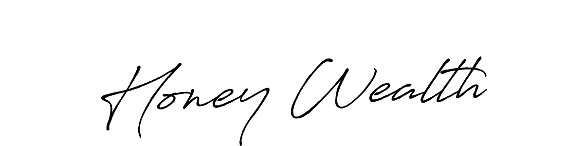 How to make Honey Wealth signature? Antro_Vectra_Bolder is a professional autograph style. Create handwritten signature for Honey Wealth name. Honey Wealth signature style 7 images and pictures png