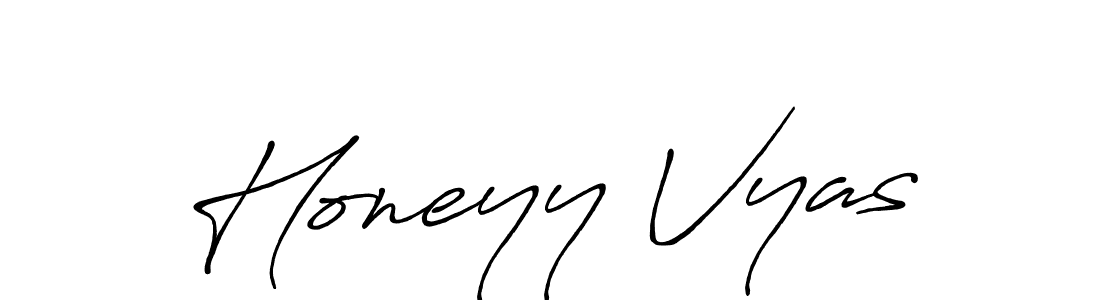 Make a beautiful signature design for name Honeyy Vyas. With this signature (Antro_Vectra_Bolder) style, you can create a handwritten signature for free. Honeyy Vyas signature style 7 images and pictures png