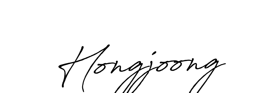 Design your own signature with our free online signature maker. With this signature software, you can create a handwritten (Antro_Vectra_Bolder) signature for name Hongjoong. Hongjoong signature style 7 images and pictures png