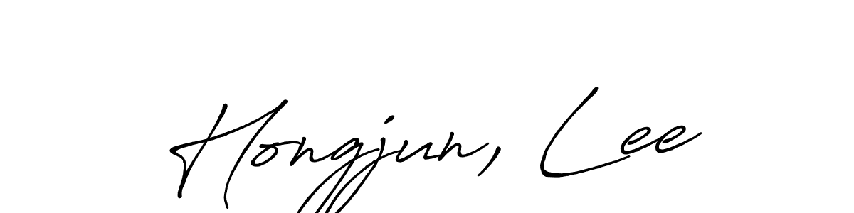 How to make Hongjun, Lee signature? Antro_Vectra_Bolder is a professional autograph style. Create handwritten signature for Hongjun, Lee name. Hongjun, Lee signature style 7 images and pictures png