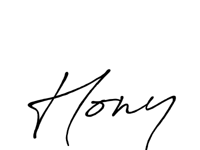 Hony stylish signature style. Best Handwritten Sign (Antro_Vectra_Bolder) for my name. Handwritten Signature Collection Ideas for my name Hony. Hony signature style 7 images and pictures png