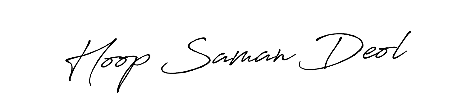 How to make Hoop Saman Deol name signature. Use Antro_Vectra_Bolder style for creating short signs online. This is the latest handwritten sign. Hoop Saman Deol signature style 7 images and pictures png