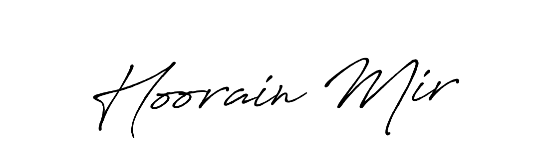 Also You can easily find your signature by using the search form. We will create Hoorain Mir name handwritten signature images for you free of cost using Antro_Vectra_Bolder sign style. Hoorain Mir signature style 7 images and pictures png