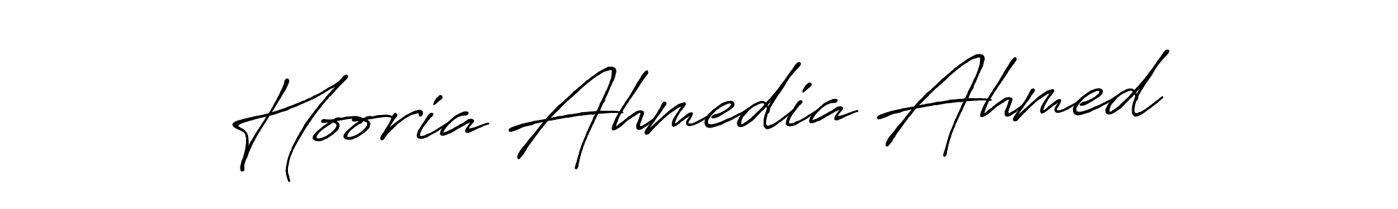 if you are searching for the best signature style for your name Hooria Ahmedia Ahmed. so please give up your signature search. here we have designed multiple signature styles  using Antro_Vectra_Bolder. Hooria Ahmedia Ahmed signature style 7 images and pictures png