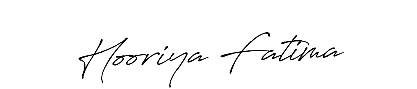 Make a beautiful signature design for name Hooriya Fatima. With this signature (Antro_Vectra_Bolder) style, you can create a handwritten signature for free. Hooriya Fatima signature style 7 images and pictures png