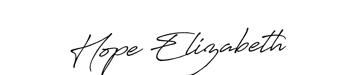 Also You can easily find your signature by using the search form. We will create Hope Elizabeth name handwritten signature images for you free of cost using Antro_Vectra_Bolder sign style. Hope Elizabeth signature style 7 images and pictures png