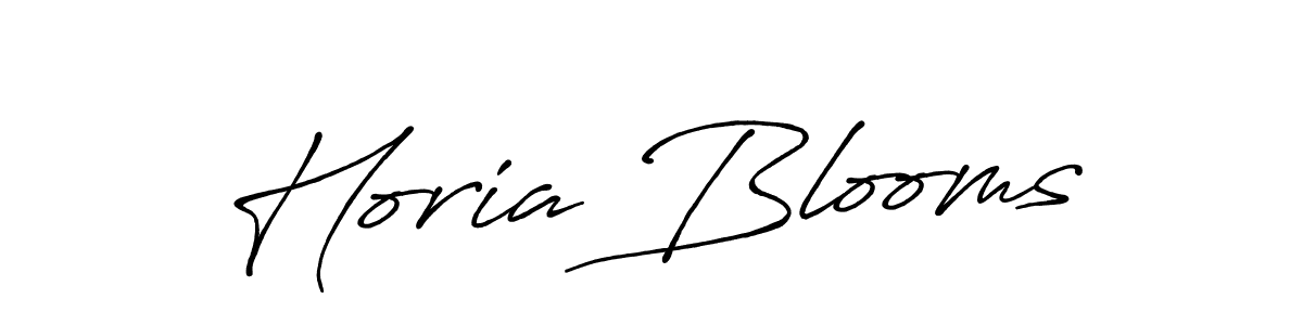 Create a beautiful signature design for name Horia Blooms. With this signature (Antro_Vectra_Bolder) fonts, you can make a handwritten signature for free. Horia Blooms signature style 7 images and pictures png