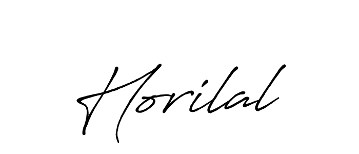 Make a beautiful signature design for name Horilal. With this signature (Antro_Vectra_Bolder) style, you can create a handwritten signature for free. Horilal signature style 7 images and pictures png