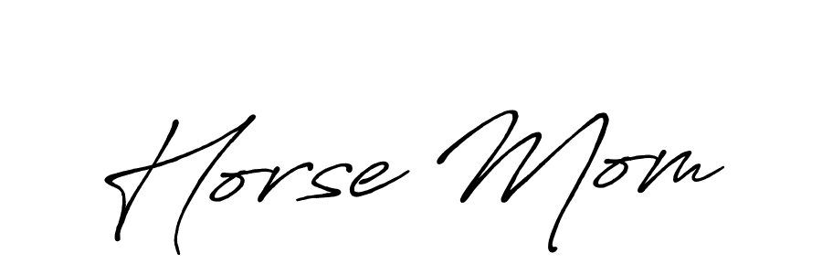 Horse Mom stylish signature style. Best Handwritten Sign (Antro_Vectra_Bolder) for my name. Handwritten Signature Collection Ideas for my name Horse Mom. Horse Mom signature style 7 images and pictures png