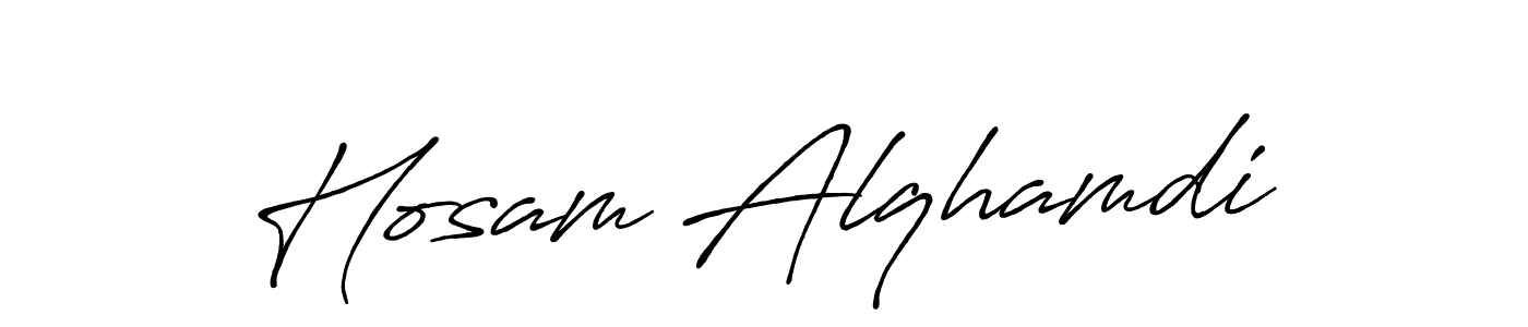 Design your own signature with our free online signature maker. With this signature software, you can create a handwritten (Antro_Vectra_Bolder) signature for name Hosam Alqhamdi. Hosam Alqhamdi signature style 7 images and pictures png