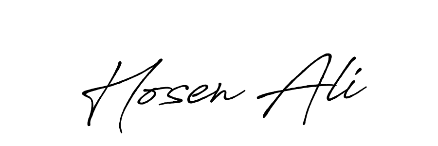 Use a signature maker to create a handwritten signature online. With this signature software, you can design (Antro_Vectra_Bolder) your own signature for name Hosen Ali. Hosen Ali signature style 7 images and pictures png