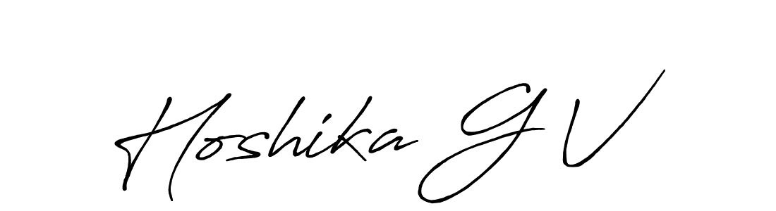 Similarly Antro_Vectra_Bolder is the best handwritten signature design. Signature creator online .You can use it as an online autograph creator for name Hoshika G V. Hoshika G V signature style 7 images and pictures png