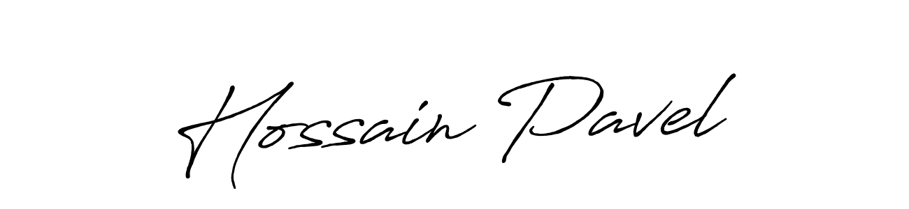 How to make Hossain Pavel name signature. Use Antro_Vectra_Bolder style for creating short signs online. This is the latest handwritten sign. Hossain Pavel signature style 7 images and pictures png