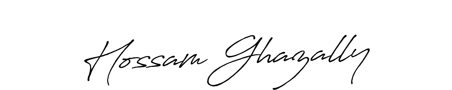 Use a signature maker to create a handwritten signature online. With this signature software, you can design (Antro_Vectra_Bolder) your own signature for name Hossam Ghazally. Hossam Ghazally signature style 7 images and pictures png