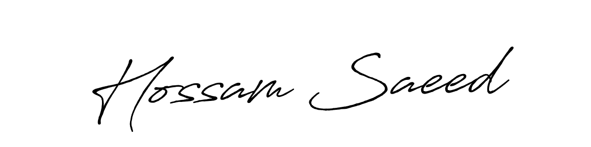 Use a signature maker to create a handwritten signature online. With this signature software, you can design (Antro_Vectra_Bolder) your own signature for name Hossam Saeed. Hossam Saeed signature style 7 images and pictures png