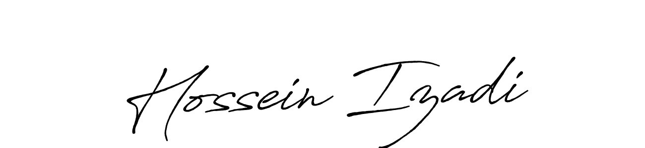 The best way (Antro_Vectra_Bolder) to make a short signature is to pick only two or three words in your name. The name Hossein Izadi include a total of six letters. For converting this name. Hossein Izadi signature style 7 images and pictures png