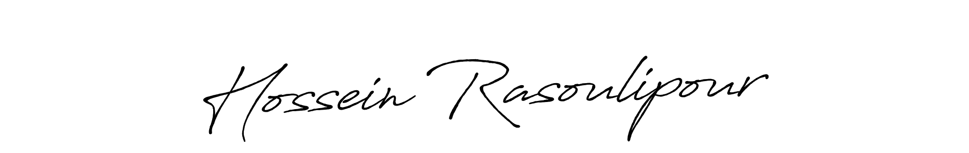 Make a short Hossein Rasoulipour signature style. Manage your documents anywhere anytime using Antro_Vectra_Bolder. Create and add eSignatures, submit forms, share and send files easily. Hossein Rasoulipour signature style 7 images and pictures png