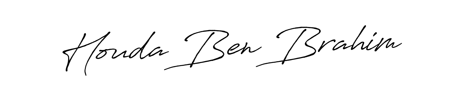 Use a signature maker to create a handwritten signature online. With this signature software, you can design (Antro_Vectra_Bolder) your own signature for name Houda Ben Brahim. Houda Ben Brahim signature style 7 images and pictures png