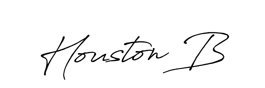 How to make Houston B name signature. Use Antro_Vectra_Bolder style for creating short signs online. This is the latest handwritten sign. Houston B signature style 7 images and pictures png