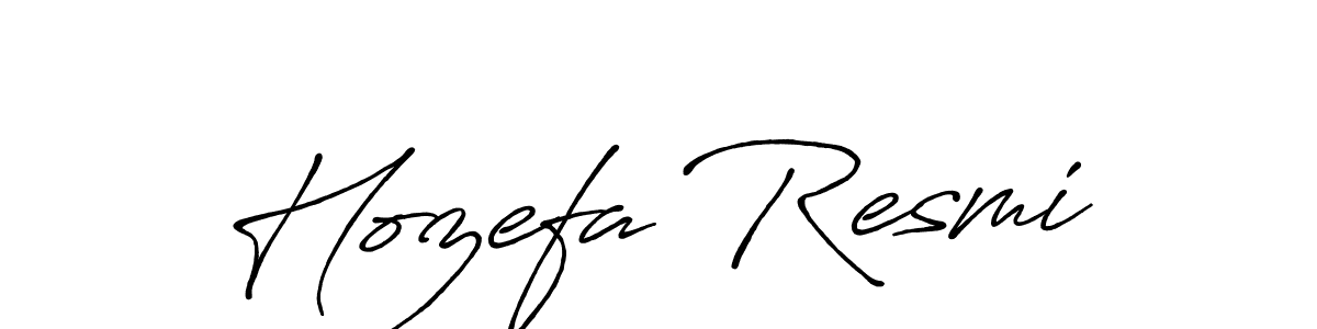 Similarly Antro_Vectra_Bolder is the best handwritten signature design. Signature creator online .You can use it as an online autograph creator for name Hozefa Resmi. Hozefa Resmi signature style 7 images and pictures png