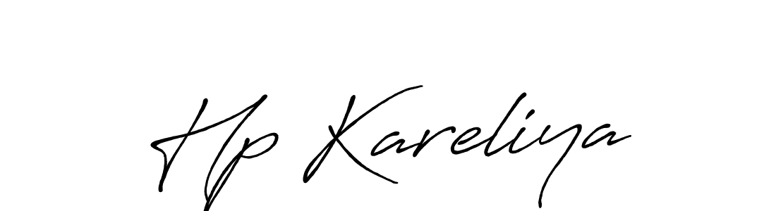 Hp Kareliya stylish signature style. Best Handwritten Sign (Antro_Vectra_Bolder) for my name. Handwritten Signature Collection Ideas for my name Hp Kareliya. Hp Kareliya signature style 7 images and pictures png