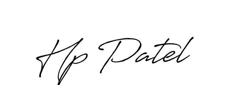 Use a signature maker to create a handwritten signature online. With this signature software, you can design (Antro_Vectra_Bolder) your own signature for name Hp Patel. Hp Patel signature style 7 images and pictures png