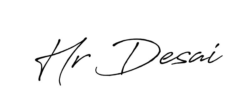 if you are searching for the best signature style for your name Hr Desai. so please give up your signature search. here we have designed multiple signature styles  using Antro_Vectra_Bolder. Hr Desai signature style 7 images and pictures png