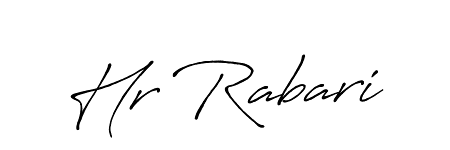 How to make Hr Rabari name signature. Use Antro_Vectra_Bolder style for creating short signs online. This is the latest handwritten sign. Hr Rabari signature style 7 images and pictures png