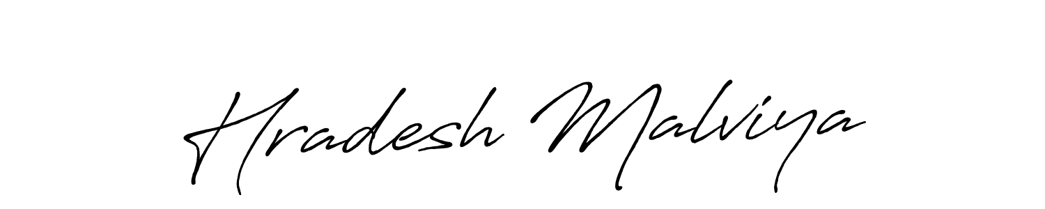 Create a beautiful signature design for name Hradesh Malviya. With this signature (Antro_Vectra_Bolder) fonts, you can make a handwritten signature for free. Hradesh Malviya signature style 7 images and pictures png