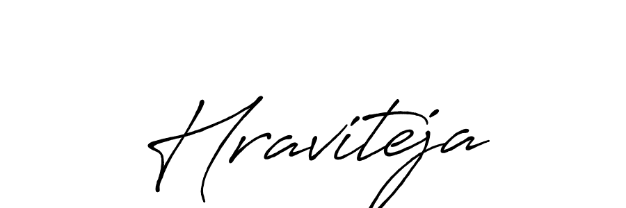 Use a signature maker to create a handwritten signature online. With this signature software, you can design (Antro_Vectra_Bolder) your own signature for name Hraviteja. Hraviteja signature style 7 images and pictures png