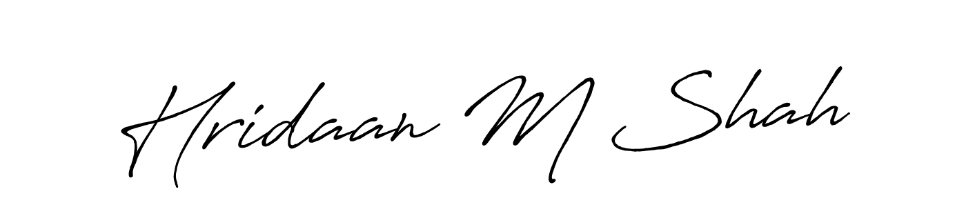 Hridaan M Shah stylish signature style. Best Handwritten Sign (Antro_Vectra_Bolder) for my name. Handwritten Signature Collection Ideas for my name Hridaan M Shah. Hridaan M Shah signature style 7 images and pictures png