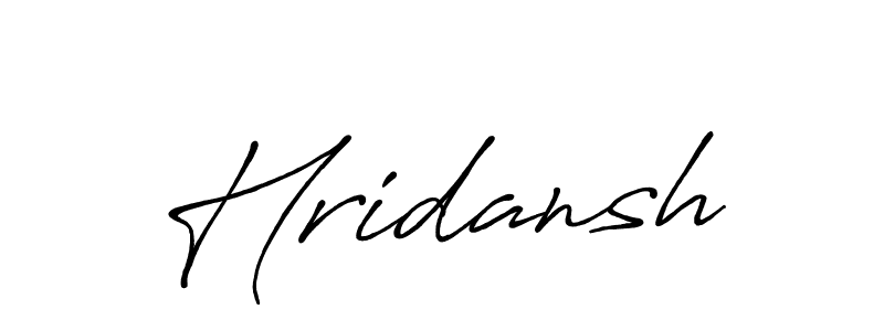 Use a signature maker to create a handwritten signature online. With this signature software, you can design (Antro_Vectra_Bolder) your own signature for name Hridansh. Hridansh signature style 7 images and pictures png