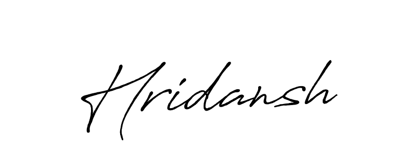 Use a signature maker to create a handwritten signature online. With this signature software, you can design (Antro_Vectra_Bolder) your own signature for name Hridansh. Hridansh signature style 7 images and pictures png