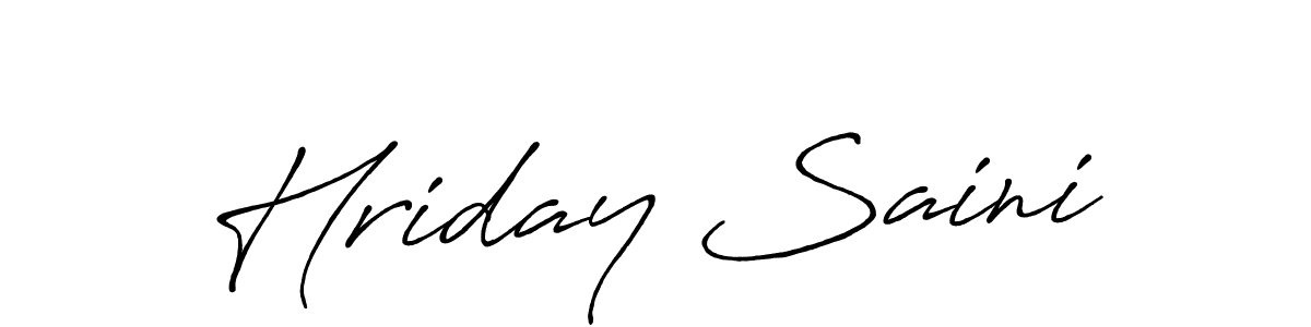 How to make Hriday Saini name signature. Use Antro_Vectra_Bolder style for creating short signs online. This is the latest handwritten sign. Hriday Saini signature style 7 images and pictures png