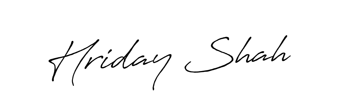 Use a signature maker to create a handwritten signature online. With this signature software, you can design (Antro_Vectra_Bolder) your own signature for name Hriday Shah. Hriday Shah signature style 7 images and pictures png