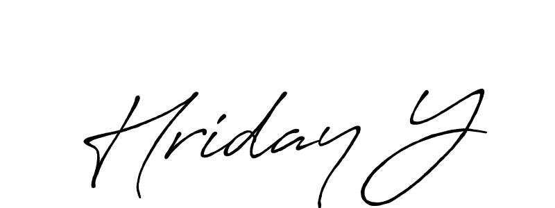 How to make Hriday Y name signature. Use Antro_Vectra_Bolder style for creating short signs online. This is the latest handwritten sign. Hriday Y signature style 7 images and pictures png