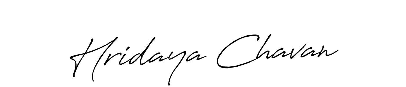 How to make Hridaya Chavan name signature. Use Antro_Vectra_Bolder style for creating short signs online. This is the latest handwritten sign. Hridaya Chavan signature style 7 images and pictures png