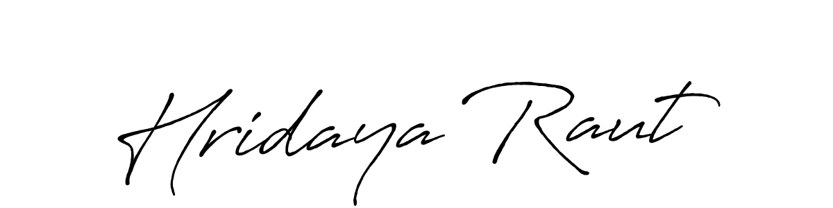 Create a beautiful signature design for name Hridaya Raut. With this signature (Antro_Vectra_Bolder) fonts, you can make a handwritten signature for free. Hridaya Raut signature style 7 images and pictures png