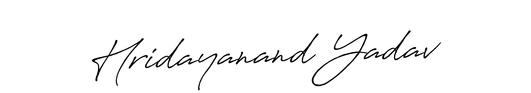 Make a beautiful signature design for name Hridayanand Yadav. With this signature (Antro_Vectra_Bolder) style, you can create a handwritten signature for free. Hridayanand Yadav signature style 7 images and pictures png