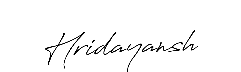 Use a signature maker to create a handwritten signature online. With this signature software, you can design (Antro_Vectra_Bolder) your own signature for name Hridayansh. Hridayansh signature style 7 images and pictures png