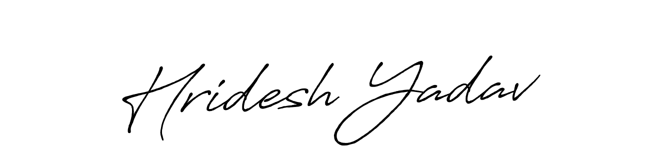 How to make Hridesh Yadav name signature. Use Antro_Vectra_Bolder style for creating short signs online. This is the latest handwritten sign. Hridesh Yadav signature style 7 images and pictures png