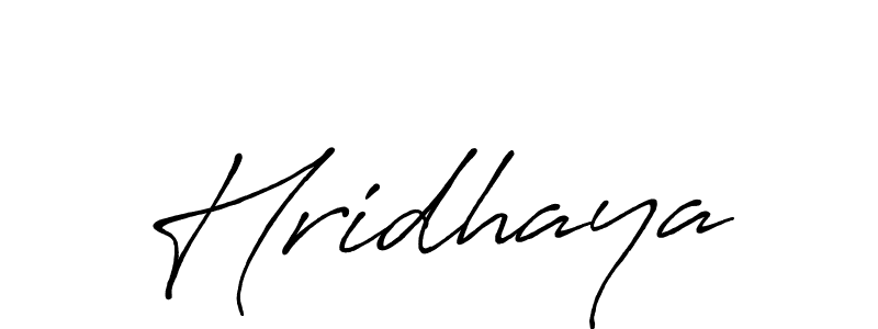 Create a beautiful signature design for name Hridhaya. With this signature (Antro_Vectra_Bolder) fonts, you can make a handwritten signature for free. Hridhaya signature style 7 images and pictures png