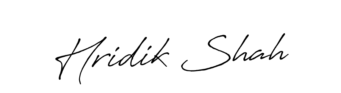 Create a beautiful signature design for name Hridik Shah. With this signature (Antro_Vectra_Bolder) fonts, you can make a handwritten signature for free. Hridik Shah signature style 7 images and pictures png