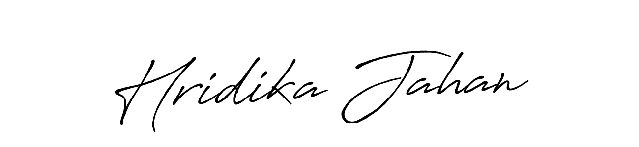 Also we have Hridika Jahan name is the best signature style. Create professional handwritten signature collection using Antro_Vectra_Bolder autograph style. Hridika Jahan signature style 7 images and pictures png