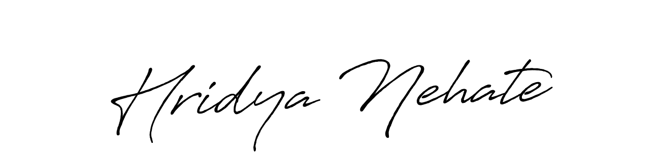 Create a beautiful signature design for name Hridya Nehate. With this signature (Antro_Vectra_Bolder) fonts, you can make a handwritten signature for free. Hridya Nehate signature style 7 images and pictures png