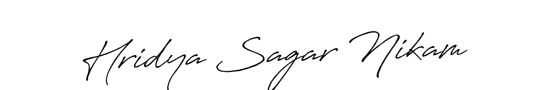 It looks lik you need a new signature style for name Hridya Sagar Nikam. Design unique handwritten (Antro_Vectra_Bolder) signature with our free signature maker in just a few clicks. Hridya Sagar Nikam signature style 7 images and pictures png