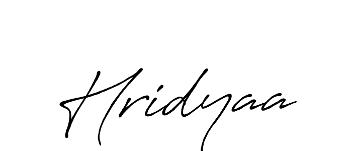 How to make Hridyaa name signature. Use Antro_Vectra_Bolder style for creating short signs online. This is the latest handwritten sign. Hridyaa signature style 7 images and pictures png