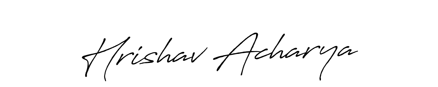 How to make Hrishav Acharya name signature. Use Antro_Vectra_Bolder style for creating short signs online. This is the latest handwritten sign. Hrishav Acharya signature style 7 images and pictures png