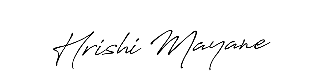 How to make Hrishi Mayane name signature. Use Antro_Vectra_Bolder style for creating short signs online. This is the latest handwritten sign. Hrishi Mayane signature style 7 images and pictures png